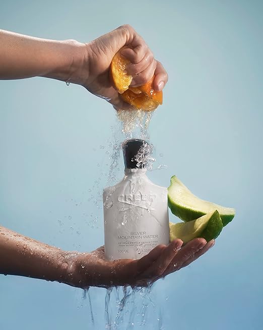 Creed mountain water perfume packaging on a white background