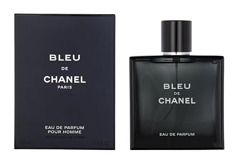 Bleu de Chanel Eau de Parfum bottle on a white background