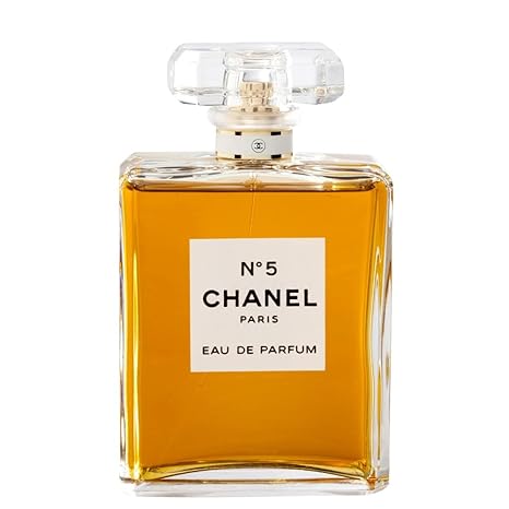 Chanel No 5 perfume bottle on a white background